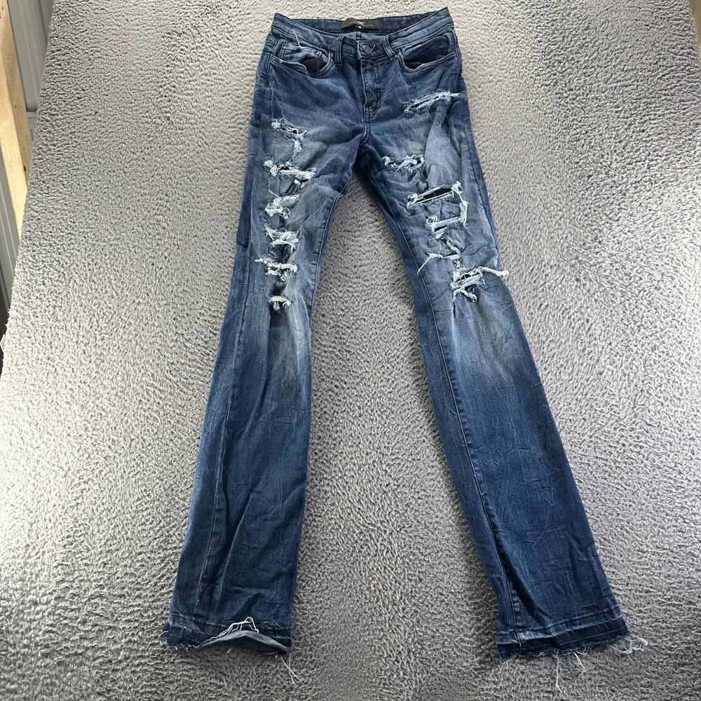 Jordan Craig Legacy Edition Jeans Womens 16 Blue Cotton Denim Bootcut Distressed